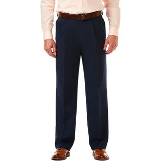 Haggar Cool 18 PRO Classic Fit Flat Front Pant in Navy at Nordstrom Rack, Size 34 X 29