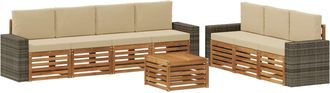 vidaXL Juegos De Sof&aacute;s 8 Uds. Madera De Acacia S&oacute;lida Vidaxl