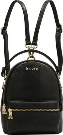 Kazar Zwarte leren 2-in-1 rugzak - Dames - Rugzakken - Zwart - ONE Size - Leer - Tassen