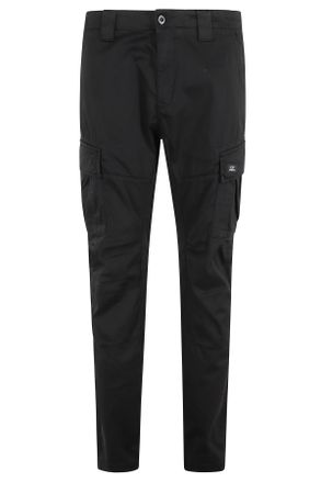 C.P. Company Black Stretch Sateen Ergonomic Cargo Patch Cotton Pants