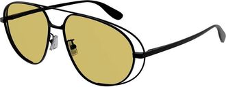 Bottega Veneta Yellow Pilot Unisex Sunglasses BV1344S 002 61