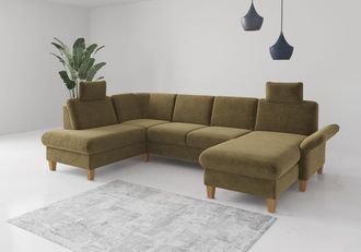 HOME AFFAIRE Wohnlandschaft »Rochelle, U-Form« optional mit Armteilverstellung, mit Bettfunktion & Bettkasten