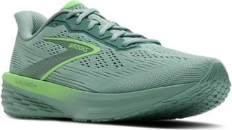 Brooks Launch 12 Running Sneaker in Gray Mist/Green at Nordstrom, Size 11.5