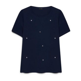 Fiorella Rubino T-shirt in cotone con charms - - Tops - Donna - Blu - XS