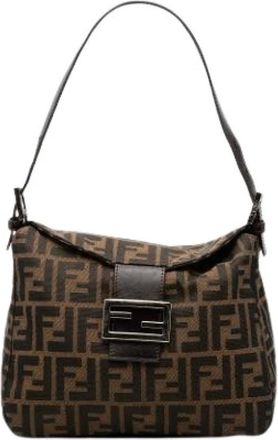 Fendi Pre-owned Shoulder Bags, female, Brown, Size: ONE SIZE Pre-owned Double Flap Shoulder Bag