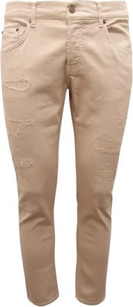 Dondup Slim Fit Broeken - Heren - Slim Fit Broeken - Beige - W33 - Katoen - Broeken