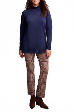 Tribal Long Sleeve Cowl Neck Sweater In Sapphire