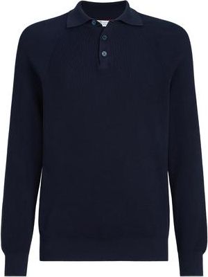 Brunello Cucinelli Rib knit polo in Navy Blue at Nordstrom, Size 44 It