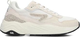 HUB Witte Sneakers Glide-Z - Dames - Sneakers - Wit - 42 EU - Katoen - Schoenen