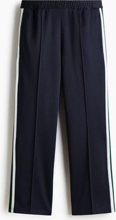 H&M Relaxed Fit Track Pants in Navy Blue/stripes at Nordstrom, Size Xx-Large
