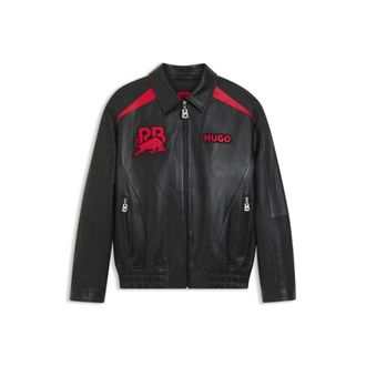 HUGO BOSS x RB leather jacket with bull motifs