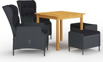 vidaXL Juego De Comedor Para Jard&iacute;n De 5 Piezas Gris Oscuro Vidaxl