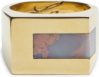 Legier Stone-embellished Brass Ring - Pink - 6 (L 1/2)