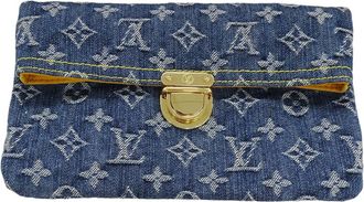 Louis Vuitton Blue Monogram Denim Clutch Bag Pochette Pouch (Pre-Owned)