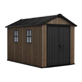 Keter Apex 7511/1175 - Caseta De Jard&iacute;n 350x246x230 Cm 2 Puertas Para Almacenamiento De Herramientas Acabado Efecto Madera Evotech+ En Resina Marr&oacute;n Y Negra