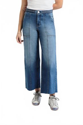 1822 Denim High Rise Wide Leg Braided Waistband Denim Jeans In Bolti