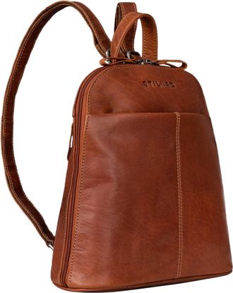 STILORD Olivia Leather City Backpack for Women - Small Vintage Daypack Ladies Handbag-Backpack for 9.7 Inch iPads & 10.1 Inch Tablets - Genuine Leather Rucksa