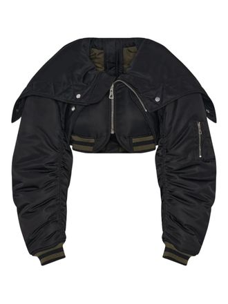 Jean Paul Gaultier zip-fastening cropped jacket - women - Polyamide/Polyester - 40 - Black