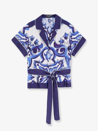Dolce & Gabbana Camicia in seta con stampa Maiolica - DOLCE & GABBANA - gender_Woman
