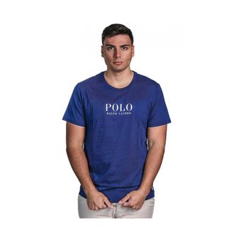 Polo Ralph Lauren T-Shirts, male, Blue, Size: 2XL Logo-print Cotton T-shirt