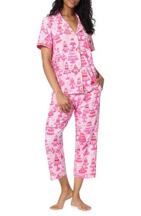 Bedhead Pajamas Print Stretch Cotton Jersey Crop Pajamas in Cake Shop at Nordstrom, Size X-Large