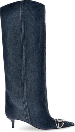 Diesel D-Venus KB Slouchy - Dames - Laarzen met Hak - Blauw - 36 EU - Katoen - Schoenen