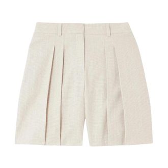 Theory Pleated Short in Good Linen - female - Theory - Short Shorts - Beige - S - Shorts
