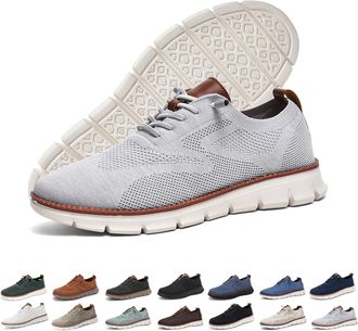 Generic Mens Urban Ultra Comfortable Mesh Dress Sneakers,Urban Ultra-Comfort Shoes,Business Casual Fashion Lightweight Walking Shoes (Light Gray,9.5)