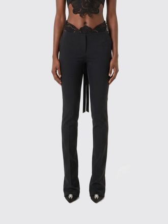 Blumarine Pantaloni flared Blumarine in cr&ecirc;pe con inserti in pizzo