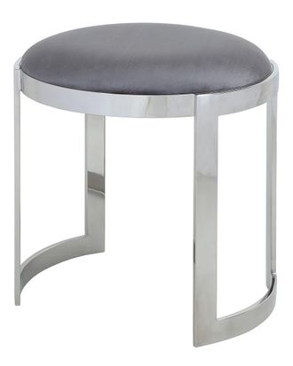 Pangea Home Silver Frame Orion Stool