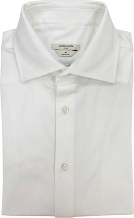 Jacob Cohen Heren, Overhemden, Wit, Maat: M Jersey