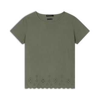 Freddy T-shirt regular in cotone con ricami Sangallo