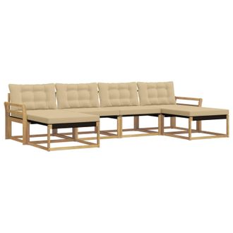 vidaXL Conjunto De Sof&aacute;s De Exterior Con Coj&iacute;n 6 Pcs Y Beige Vidaxl