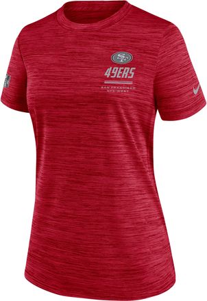 Nike San Francisco 49ers Sideline Velocity Nike Womens Dri-FIT NFL T-Shirt in Red | 03EY6DL9B-7VD