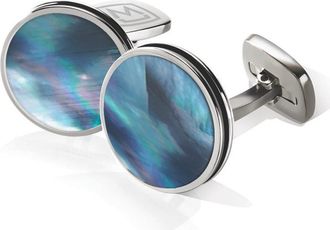 M Clip Stainless Steel Cuff Links in Stainless Steel/Pearl at Nordstrom