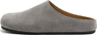 Generic Womens Genuine Suede Slip-On Mules & Clogs - Unisex Vintage Soft Footbed Sandals - Men Slouchy Potato Shoes (Dusty Blue,5.5)