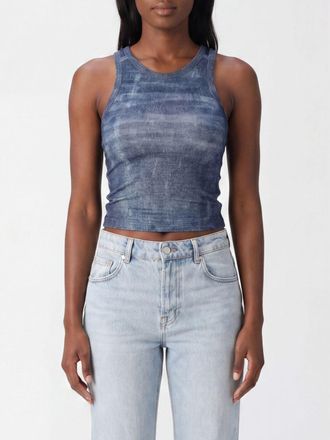 Liu Jo Top cropped smanicato in jersey di viscosa con stampa astratta