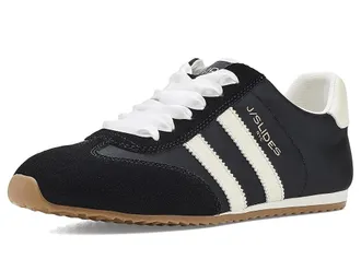 J/Slides Peggy Womens Shoes Black/White : 7.5 M, Suede/Synthetic