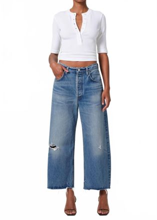 Citizens Of Humanity Ayla Raw Hem Crop Jeans In Solano
