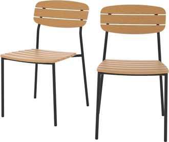 Rendez-Vous D&eacute;co Lote de 2 sillas de jard&iacute;n de resina sint&eacute;tica