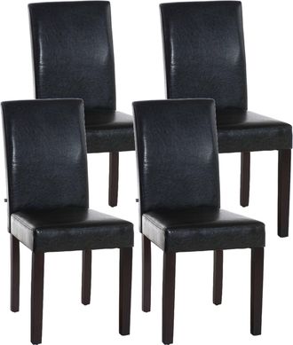 Clp Set De 4 Sillas De Comedor Ina En Polipiel Marr&oacute;n Marr&oacute;n Oscuro