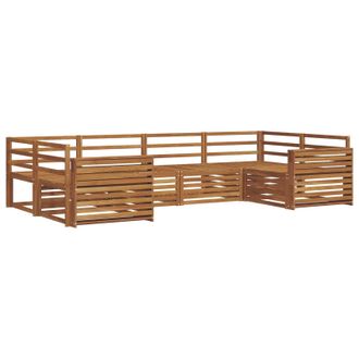 vidaXL Set Di Divani Da Esterno 6 Pz Naturale Legno Di Acacia Massello Vidaxl