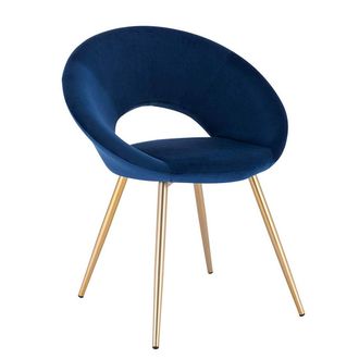Woltu Woltu Sedia Sala Da Pranzo Cucina Salotto Ufficio Gambe Gold In Metallo Velluto 4x Blu