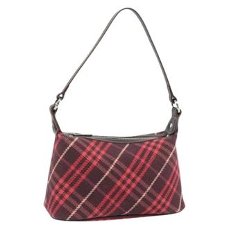 Burberry Pre-owned Shoulder Bags, female, Red, Size: ONE SIZE Pre-owned Canvas Shoulder Bag
