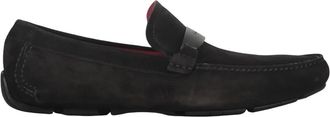 Ferragamo Vierkante Neus Leren Loafers met Rubberen Studs - Heren - Loafers - Zwart - 42 1/2 EU - Leer - Schoenen