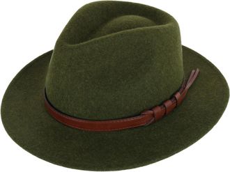 Kenny K Mens Australian Wool Fedora with Leather Hatband