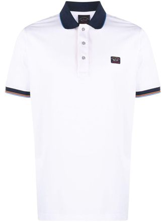 Paul & Shark logo-embroidered cotton polo shirt - White