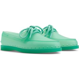 Sperry Top-Sider x Monse Authentic Original 2-Eye Jelly Boat Shoe in Teal at Nordstrom, Size 10