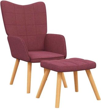 vidaXL Sill&oacute;n De Relax Con Reposapi&eacute;s Tela Rojo Tinto Vidaxl