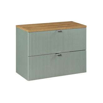 Petits Meubles Mueble bajo lavabo 80cm 2 cajones paneles de melamina y mdf verde